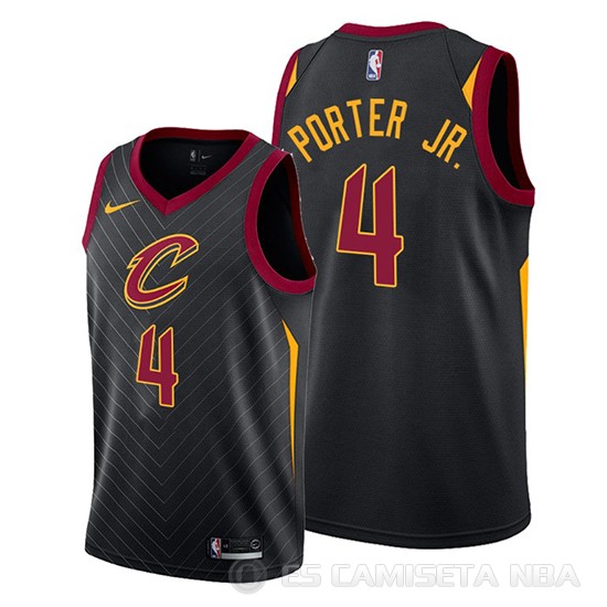 Camiseta Kevin Porter Jr. #4 Cleveland Cavaliers Statement 2019-20 Negro - Haga un click en la imagen para cerrar